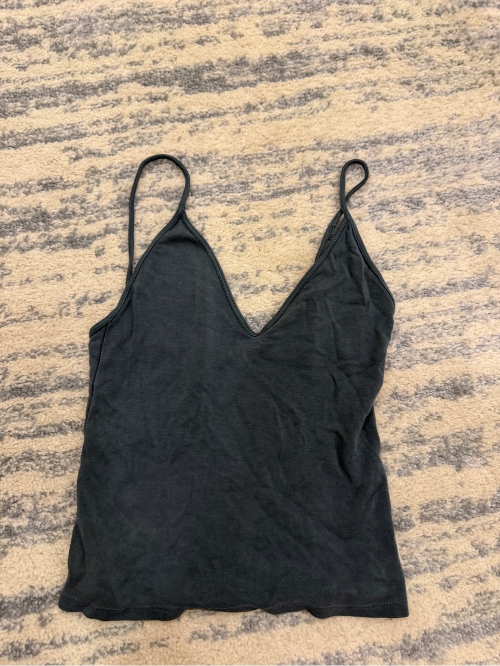 Black V-Neck Spaghetti Strap Tank Top - Women